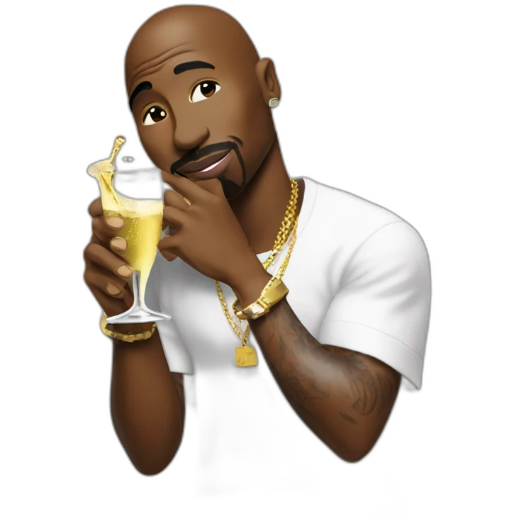 2pac drinking champagne emoji