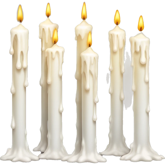Tall white dripping candles emoji