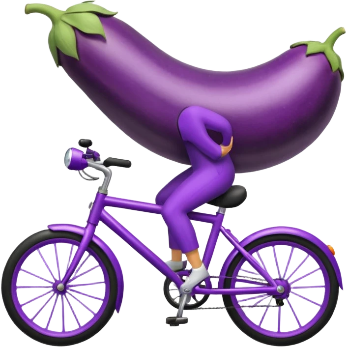 Eggplant riding a bike  emoji