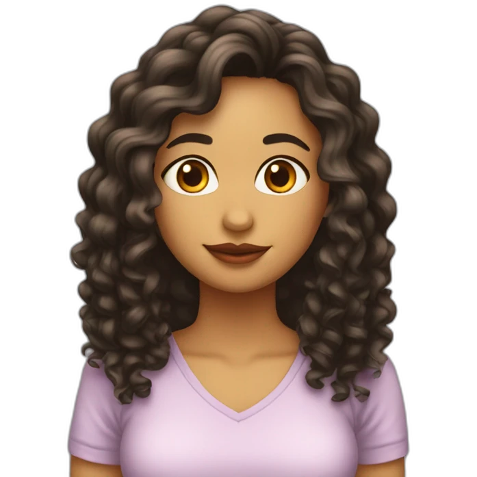 Chica alta de cabello largo y rizado emoji