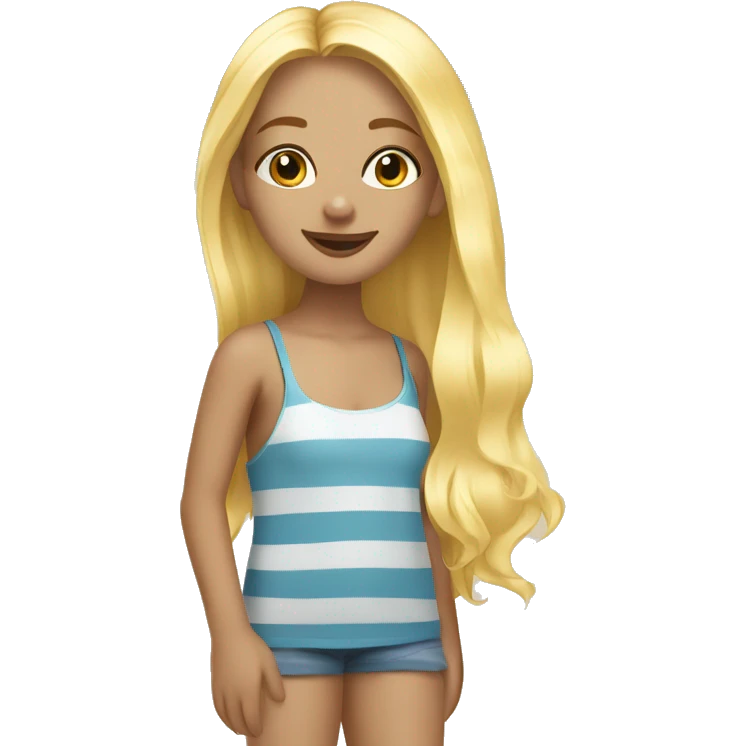 Barefoot Blonde Girl at the Beach emoji