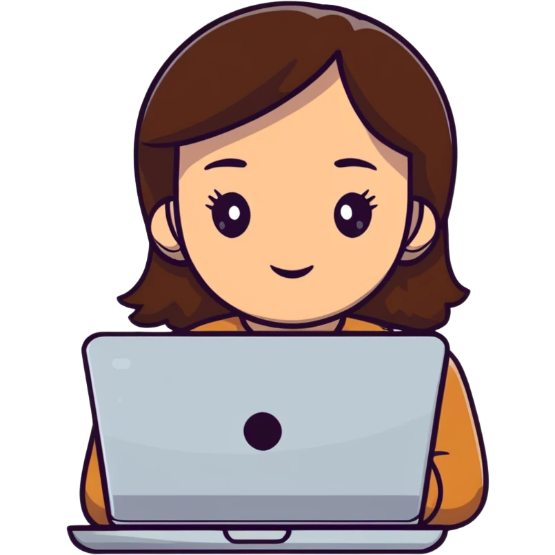 brunette girl working on a laptop emoji