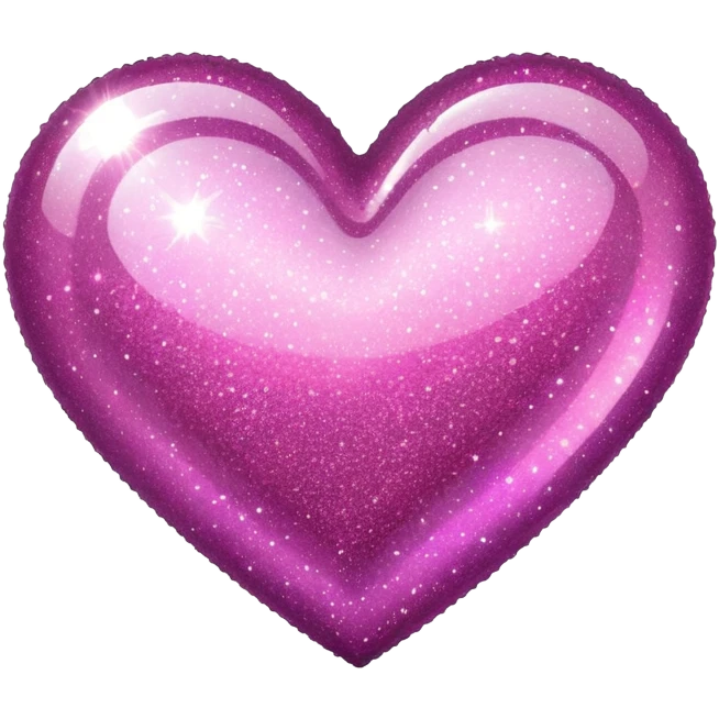 A glitter heart that glows emoji