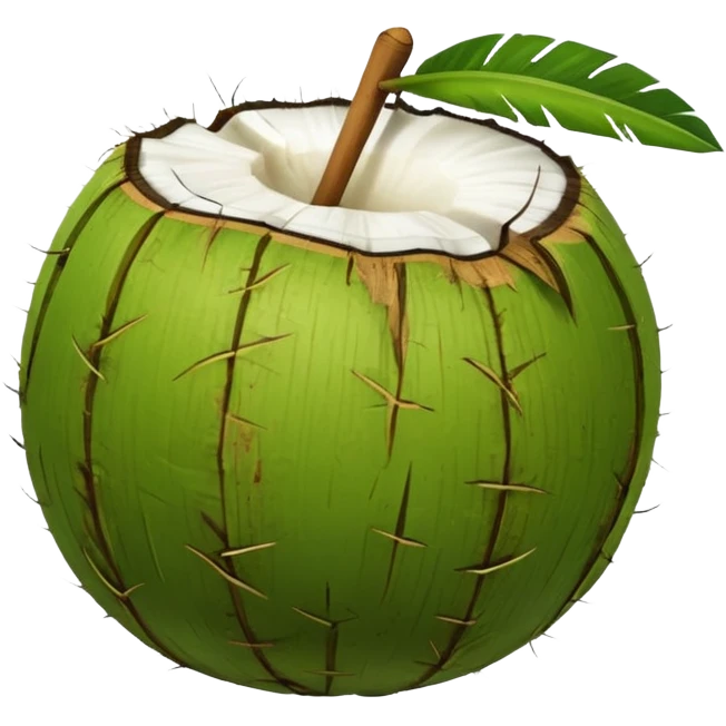 "WholeFULL CLOSED Green Tender Coconut" emoji