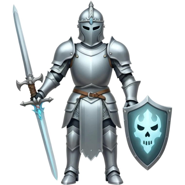 ghostly knight with armor and spectral glow emoji