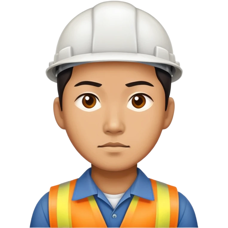 asian workers photorealistic serious emoji