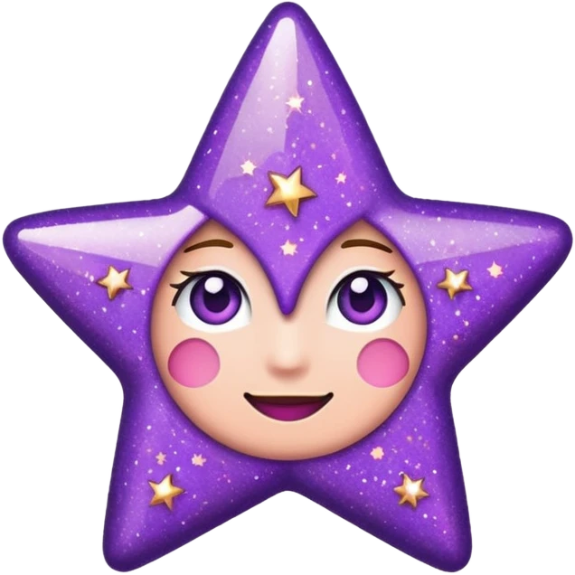 Quiero un emoji de estrella, pero que la estrella sea de oro rosa y brilli brilli con chispitas moradas emoji