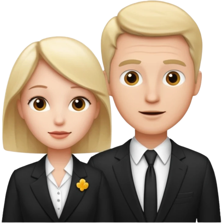 white man in formal suit talking to white woman in formal suit emoji