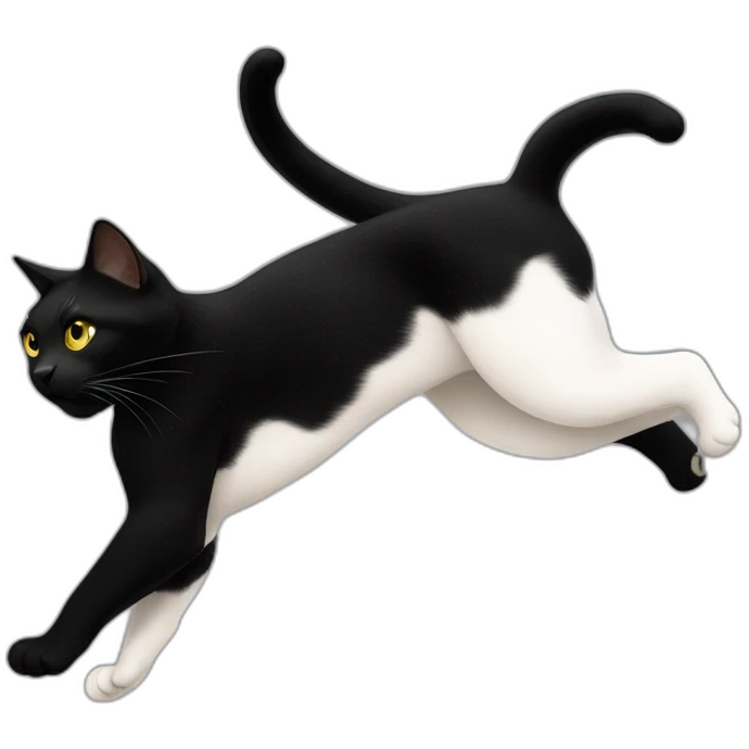 white and black cat attacking arm and kicking bottom paws emoji