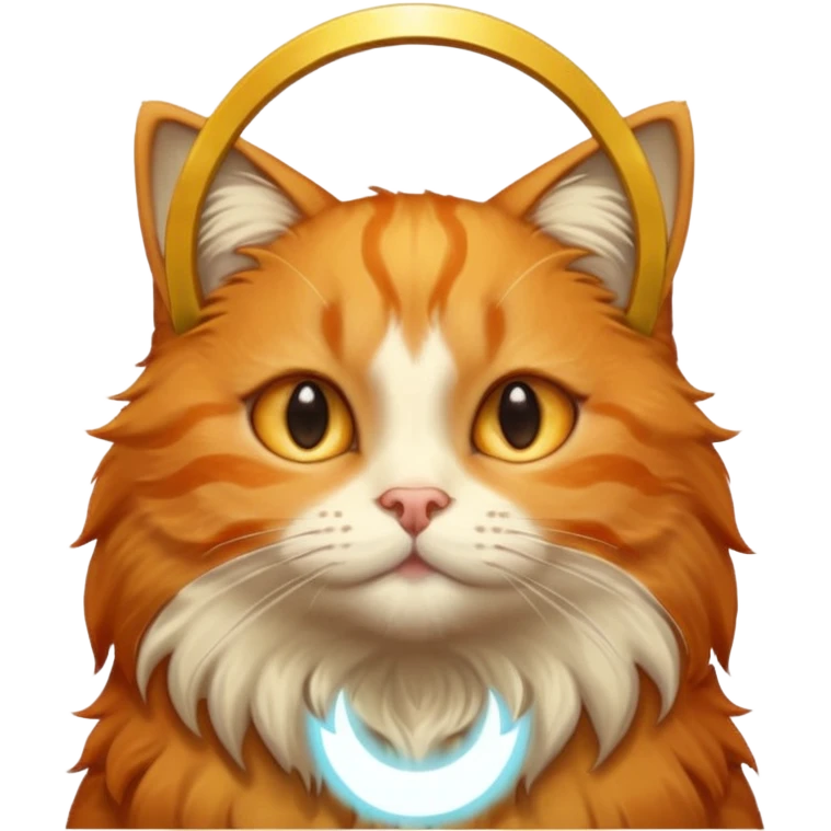orange cat with a halo, looking upwards emoji