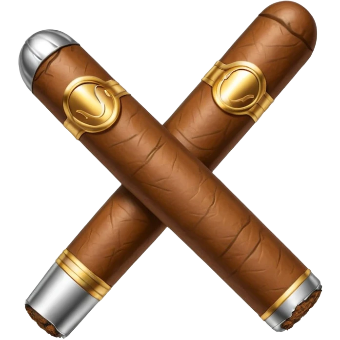 A luxury cigar emoji made of silver chrome, smooth metallic texture, minimal shape, glossy reflections, rich swag aesthetic, iOS emoji style, centered, clean white background emoji