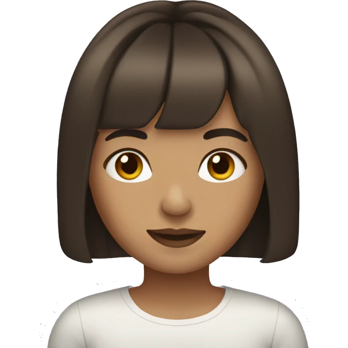 Brunette with curtain bangs emoji