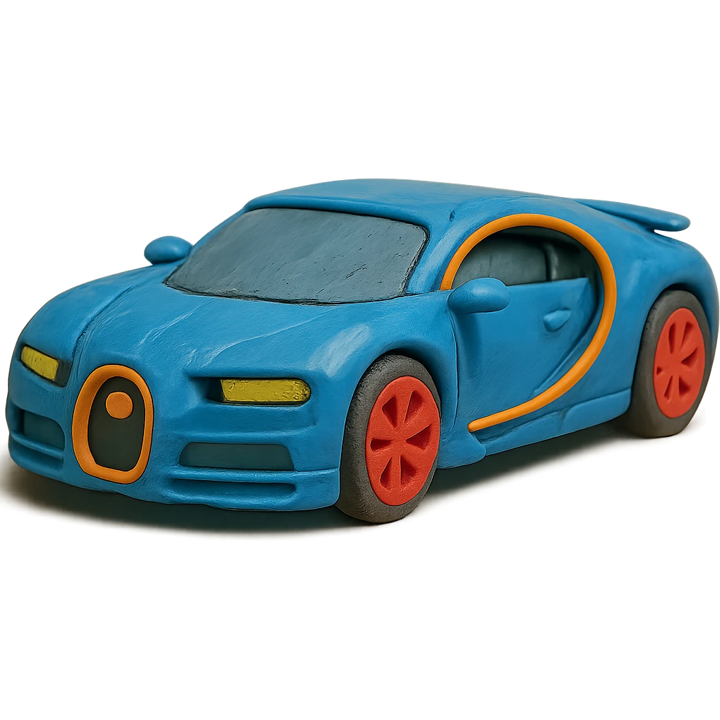 claymation style Bugatti Chiron emoji