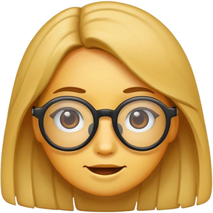 Emoji con lentes nariz grande y cabello a los lados emoji