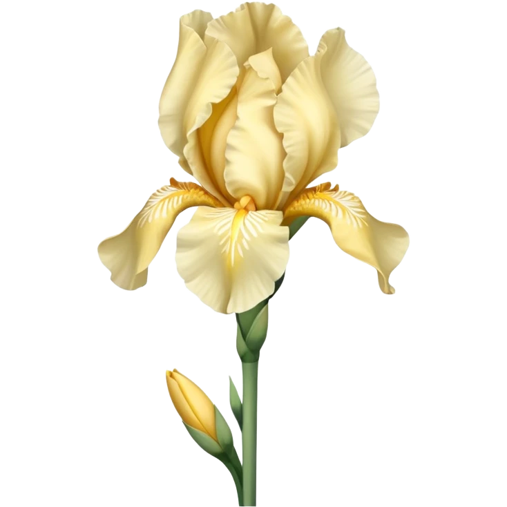 single Cream Iris, straight stem emoji