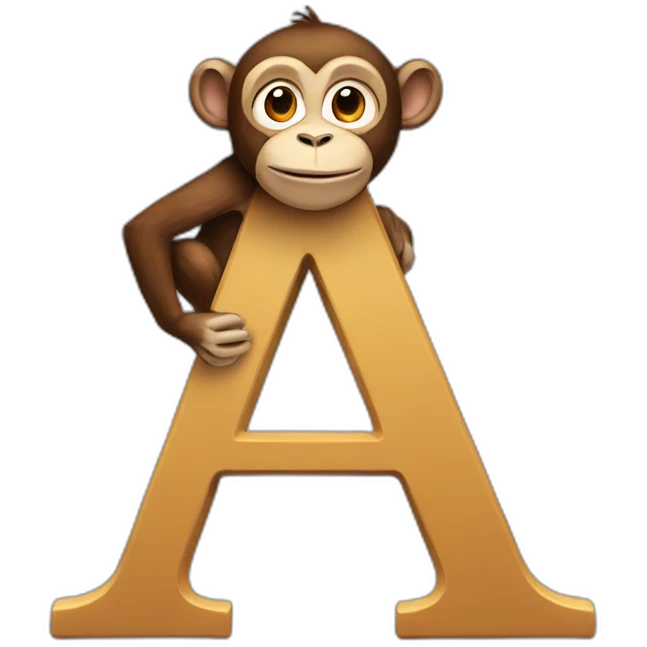 Letter M With a little monkey emoji