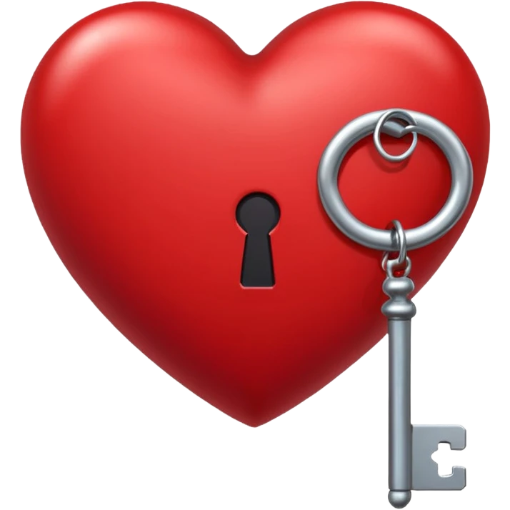 heart with a dark star and key emoji