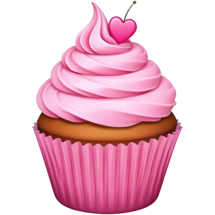 Cupcake with pink icing emoji
