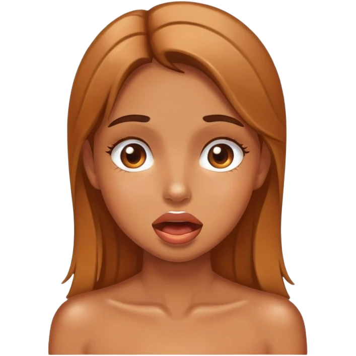 Tanned girl drooling  emoji