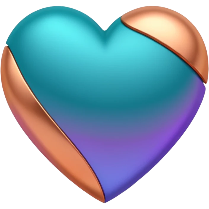 I need a teal, orange , purple, and rose gold Heart emoji emoji