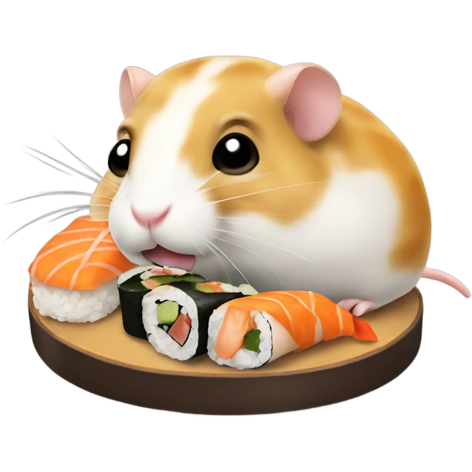 Hamster eating sushi emoji