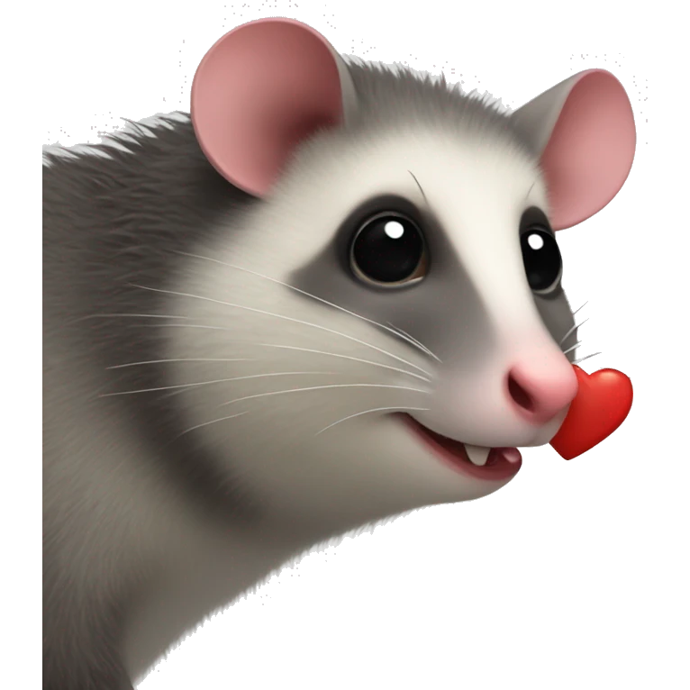 Possum in love emoji