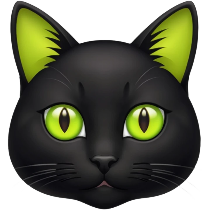 Black cat with chartreuse eyes  emoji