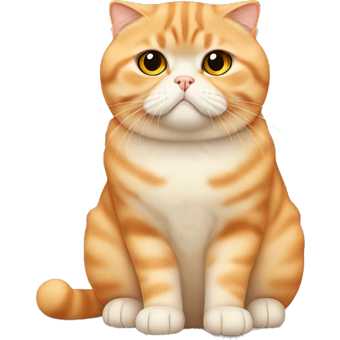 fat orange scottish fold cat emoji