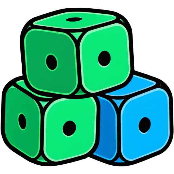 A pair of colorful game dice emoji