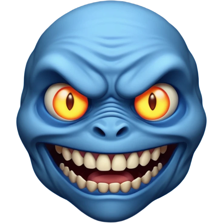 deep blue scary face thing emoji