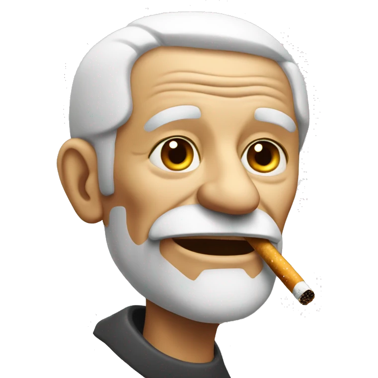 Old man with cigarette emoji