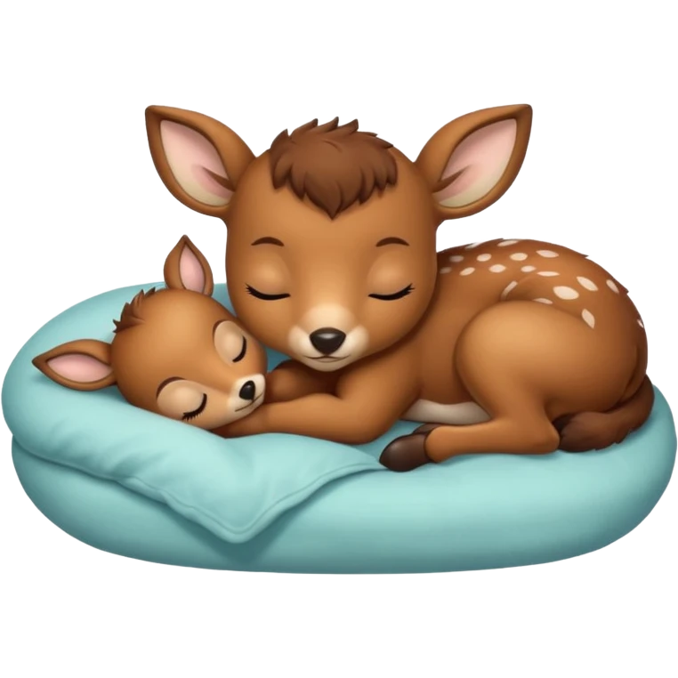 Baby Deer Sleeping in Bed emoji