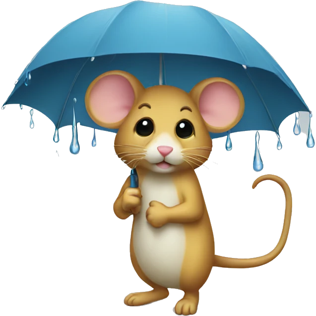 Rain mouse with umbrella emoji