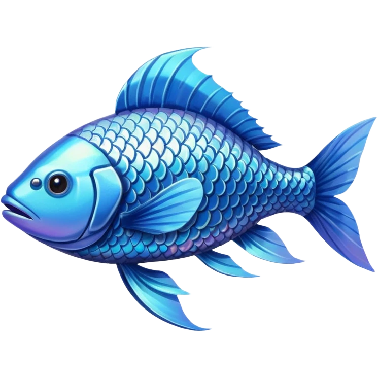 the flat side view of a super cool fish emoji
