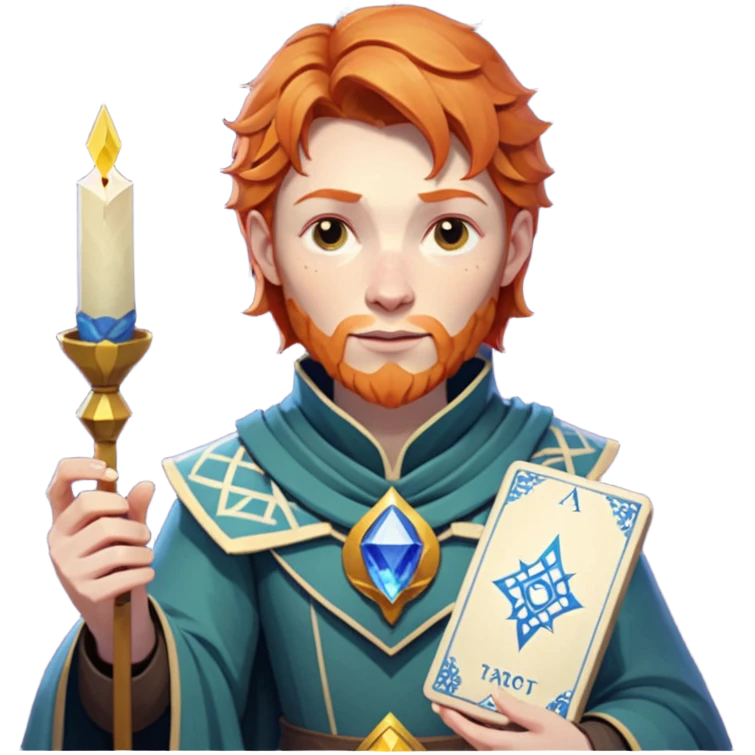 fantasy magic tarot card low poly ginger emoji