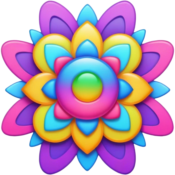 Psychedelic colored Border line emoji