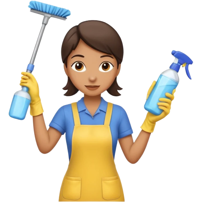 Femme nettoyant les murs de maison emoji
