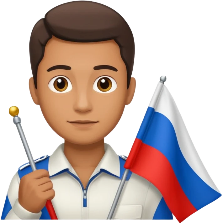 realistic man with russian flag in hand emoji