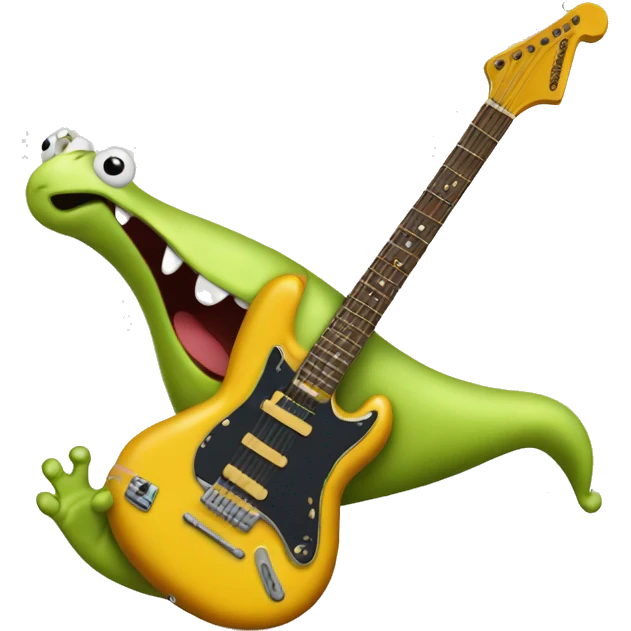 Happy slug playing electric guitar emoji