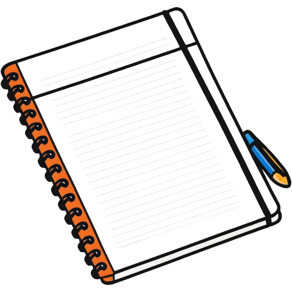 cartoonish sticker style notebook emoji