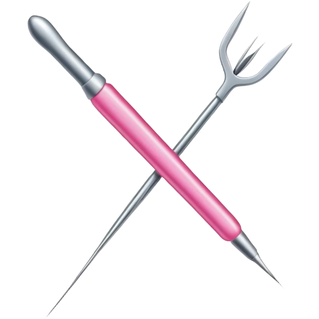 sewing needle with pink thread emoji