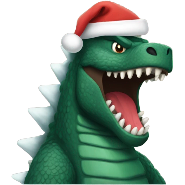 Christmas Godzilla emoji