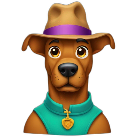 Scooby doo with a hat emoji