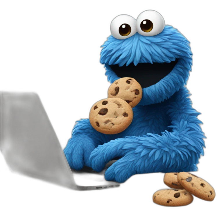 cookie monster saying good morning emoji