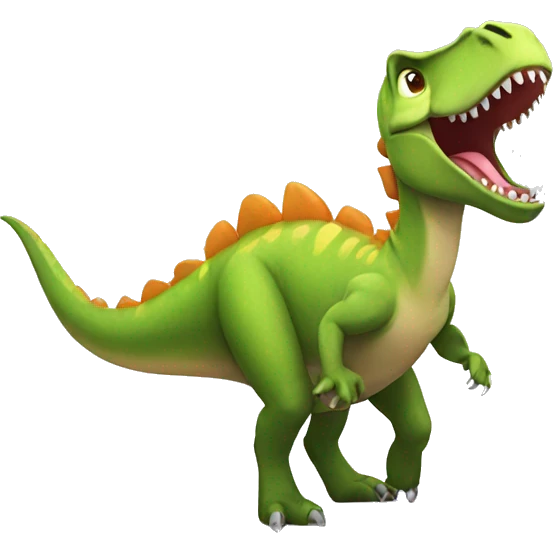 dinosaur partying emoji