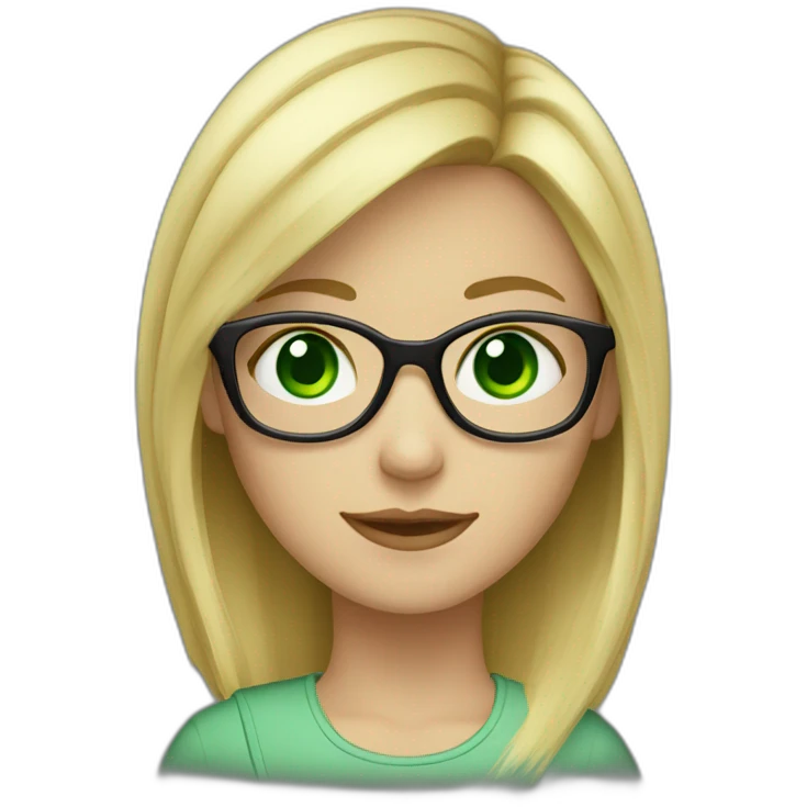 blond-girl-with-glasses-and-emerald-green-eyes-and-short-hair-with-laptop emoji