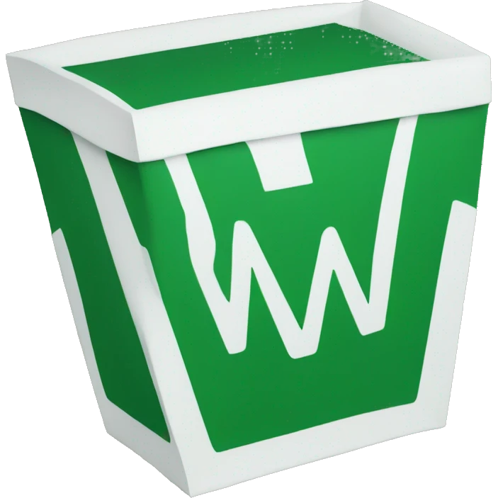 A white letter W in a green box emoji