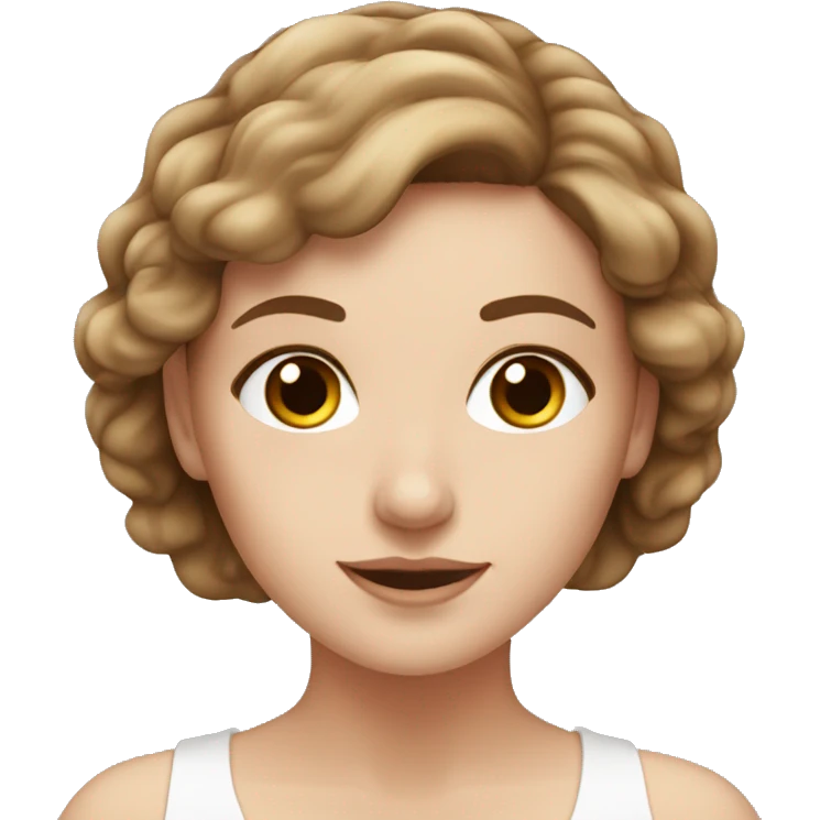 White girl with brown hair at spa emoji