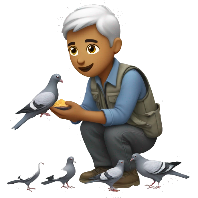 feeding pigeons  emoji