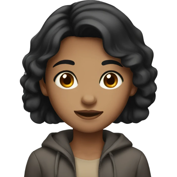 Black Haired Girl With Brown Eyes White emoji